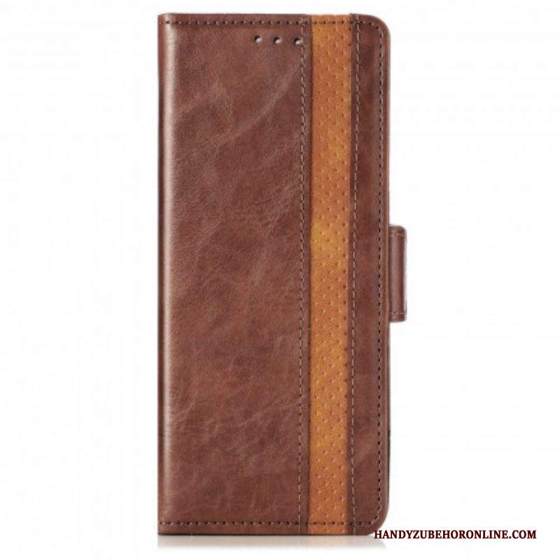 Custodia in pelle Samsung Galaxy Z Fold 3 5G Doppia Chiusura Bicolore