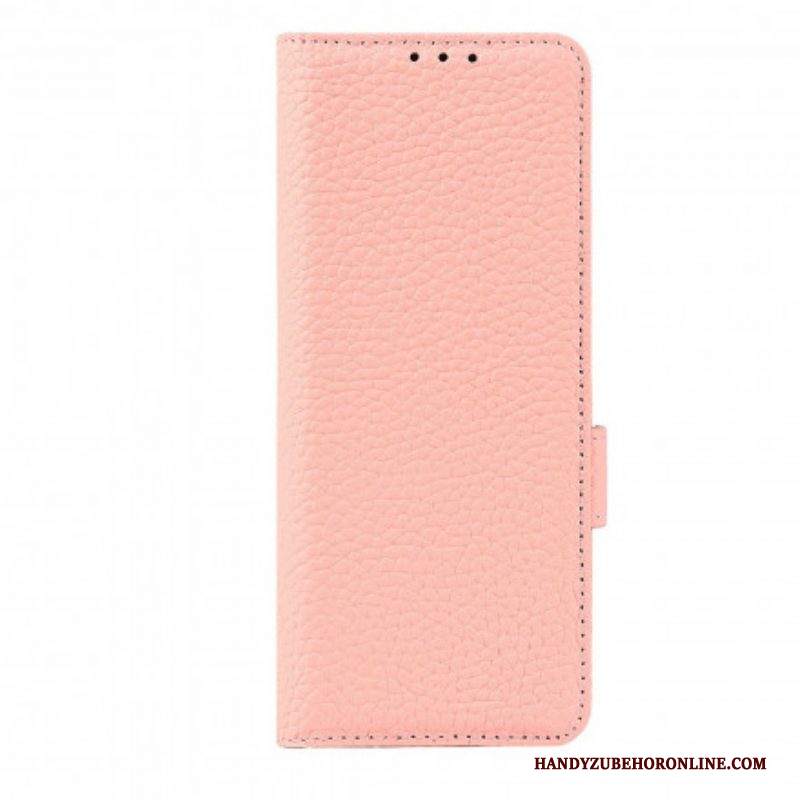 Custodia in pelle Samsung Galaxy Z Fold 3 5G Vera Pelle Di Litchi