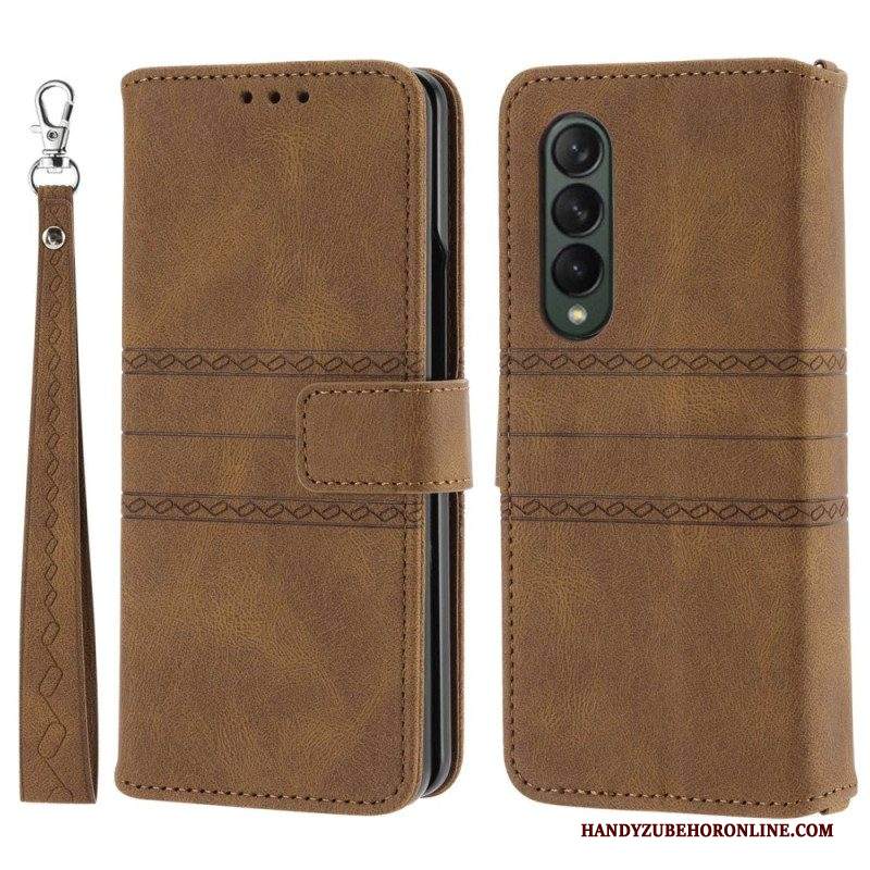 Custodia in pelle Samsung Galaxy Z Fold 4 Modello Di Cintura In Ecopelle