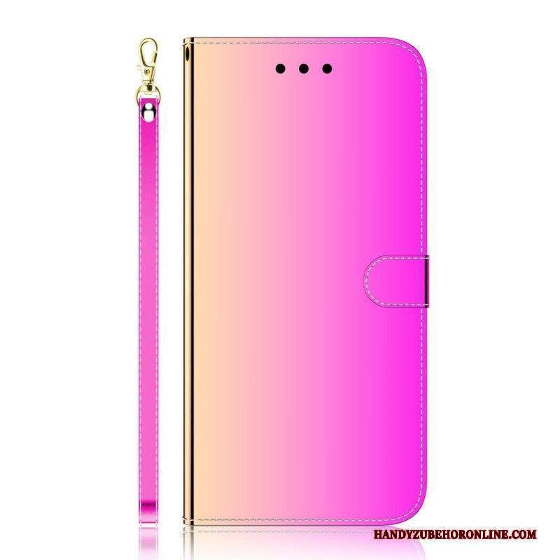 Custodia in pelle Sony Xperia 1 IV Cinturino A Specchio In Ecopelle