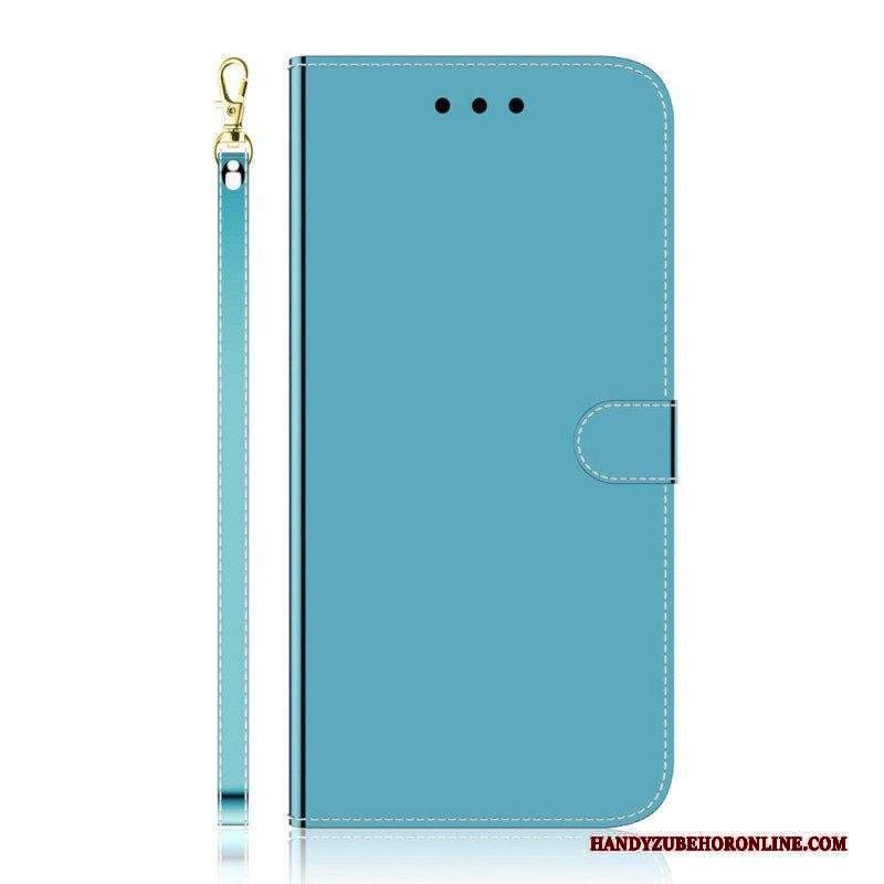 Custodia in pelle Sony Xperia 1 IV Cinturino A Specchio In Ecopelle