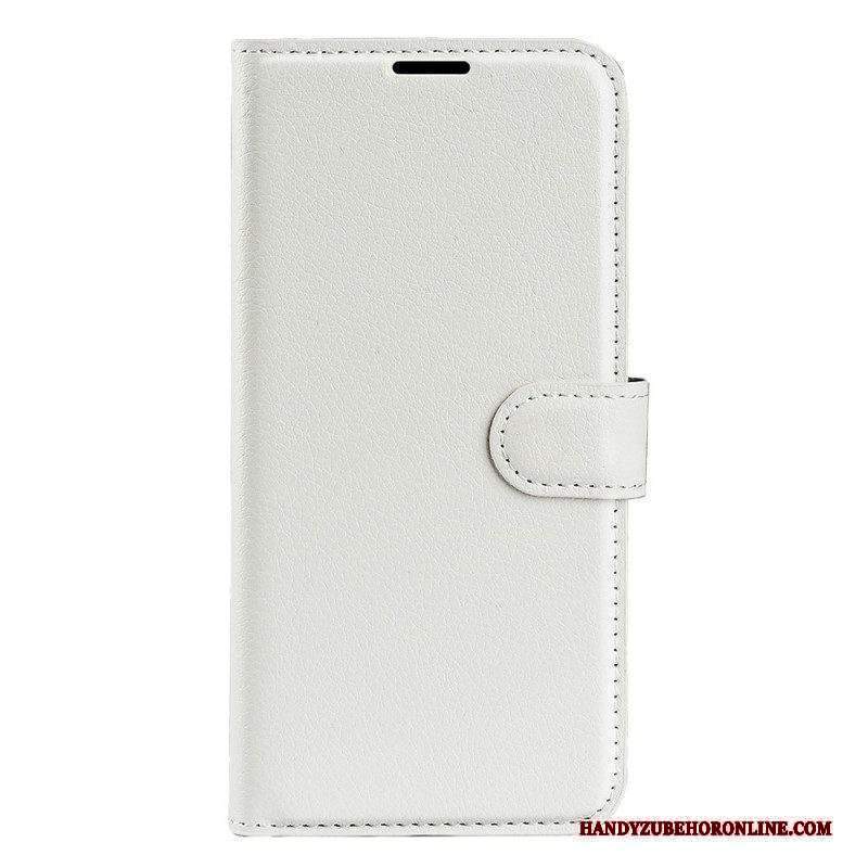 Custodia in pelle Sony Xperia 10 IV Classica Ecopelle Litchi