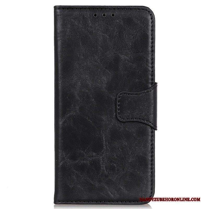 Custodia in pelle Sony Xperia 5 IV Chiusura Vintage In Crosta Di Pelle