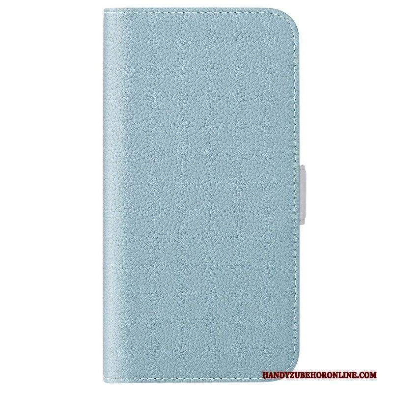 Custodia in pelle Sony Xperia 5 IV Doppia Chiusura In Pelle Litchi