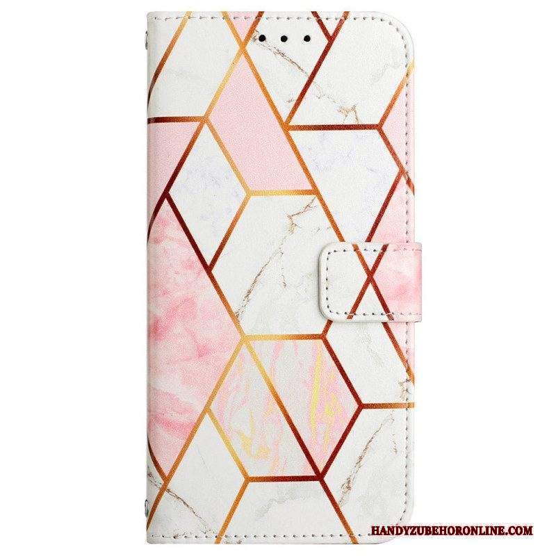 Custodia in pelle Xiaomi 12 Pro Marmo Acquerello A Strisce