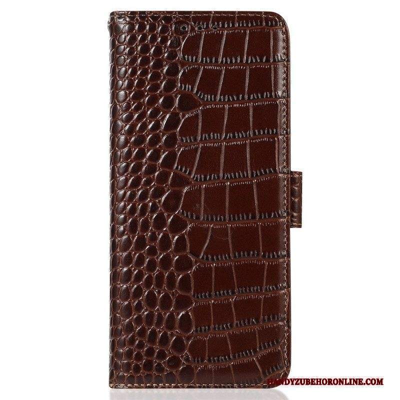 Custodia in pelle Xiaomi 13 Lite Rfid Stile Coccodrillo