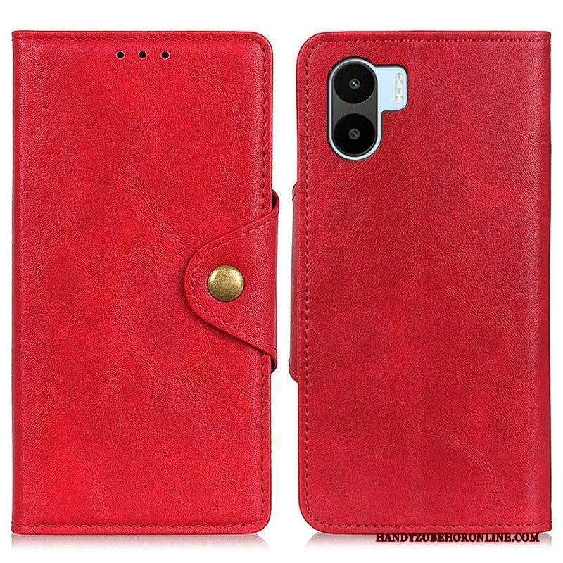 Custodia in pelle Xiaomi Redmi A1 Bottone Magnetico