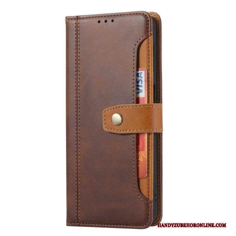 Custodia in pelle Xiaomi Redmi Note 10 / 10S Portacarte Anteriore E Tracolla