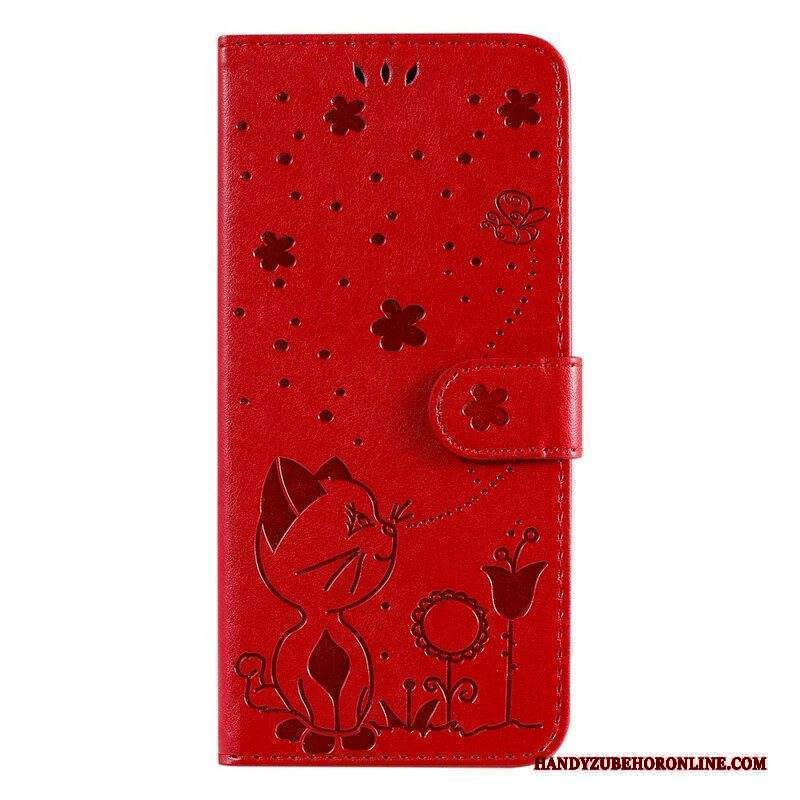 Custodia in pelle Xiaomi Redmi Note 10 5G Anina Gatto