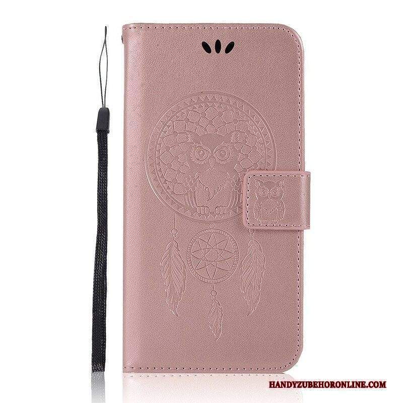 Custodia in pelle Xiaomi Redmi Note 10 5G Gufo Acchiappasogni