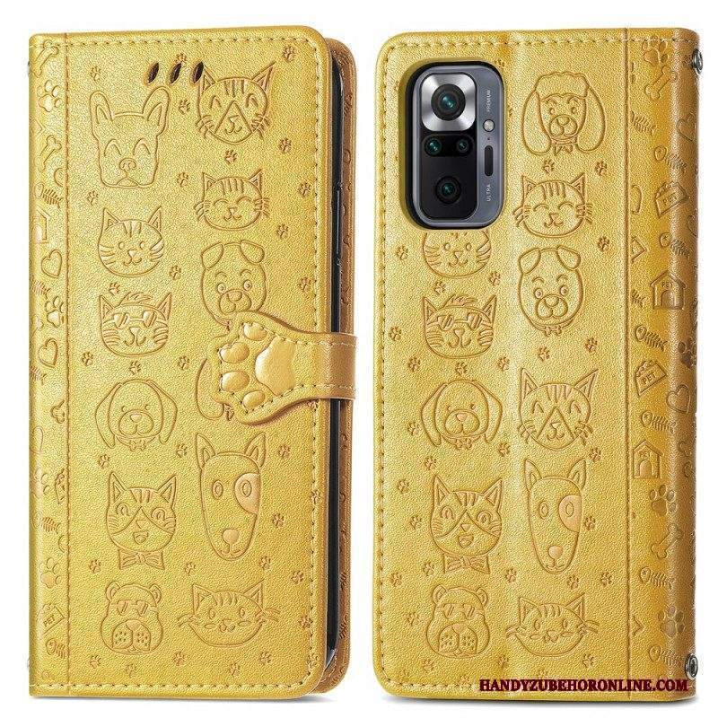 Custodia in pelle Xiaomi Redmi Note 10 Pro Animali Animati