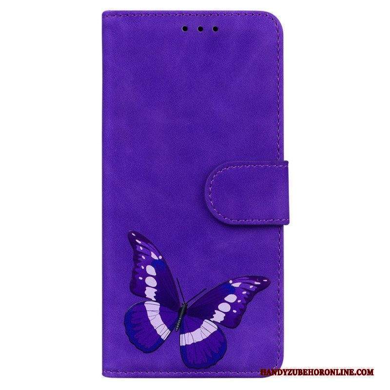Custodia in pelle Xiaomi Redmi Note 10 Pro Farfalla Dal Tocco Di Pelle