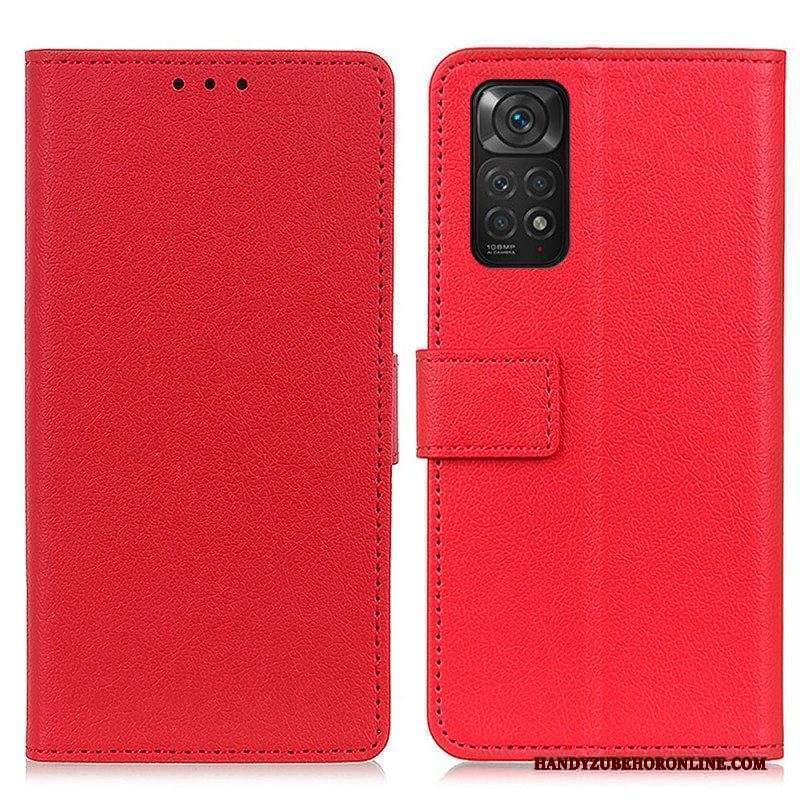Custodia in pelle Xiaomi Redmi Note 11 / 11S Ecopelle Premium Litchi