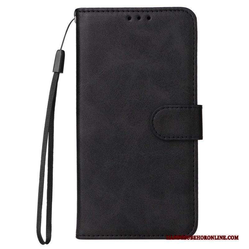 Custodia in pelle Xiaomi Redmi Note 12 5G Semplice Con Cinturino
