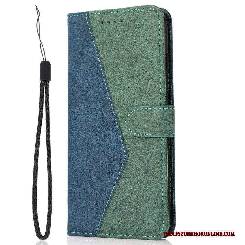 Custodia in pelle Xiaomi Redmi Note 12 Pro Cinturino Bicolore