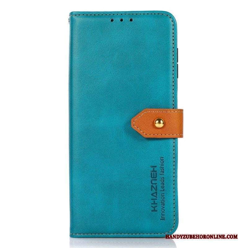 Custodia in pelle Xiaomi Redmi Note 12 Pro Plus Chiusura Dorata Bicolore Khazneh
