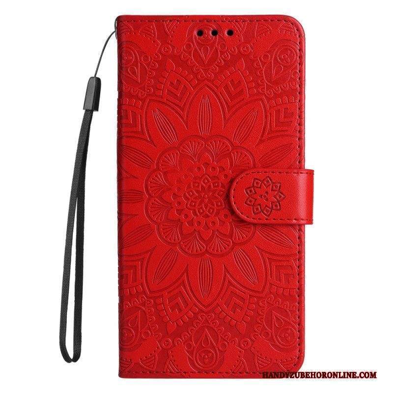Custodia in pelle Xiaomi Redmi Note 12 Pro Plus Decorazione Mandala Con Cinturino