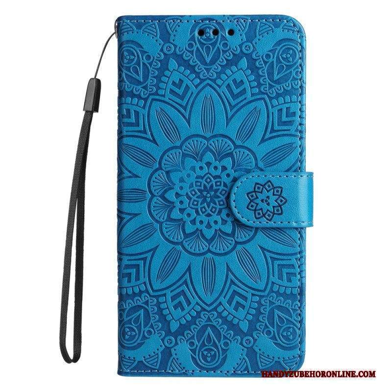 Custodia in pelle Xiaomi Redmi Note 12 Pro Plus Decorazione Mandala Con Cinturino