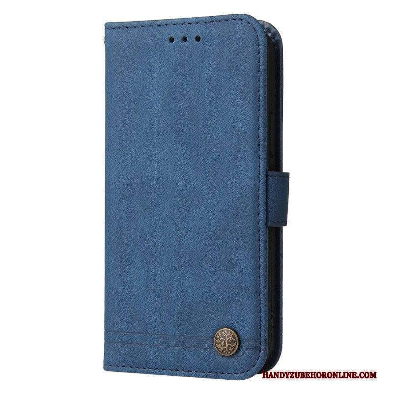 Custodia in pelle Xiaomi Redmi Note 12 Pro Stile In Pelle Con Rivetto Decorativo
