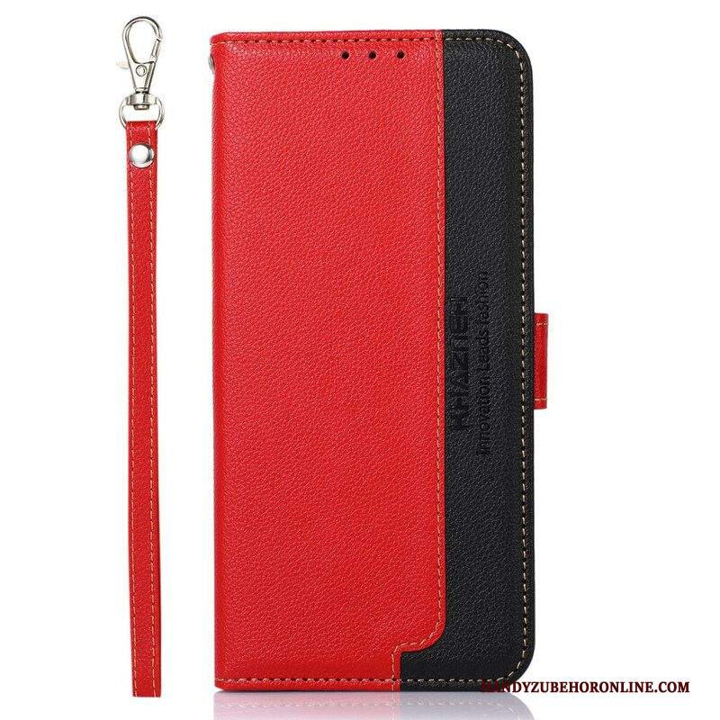 Custodia in pelle iPhone 13 Pro Lychee Style Rfid Khazneh