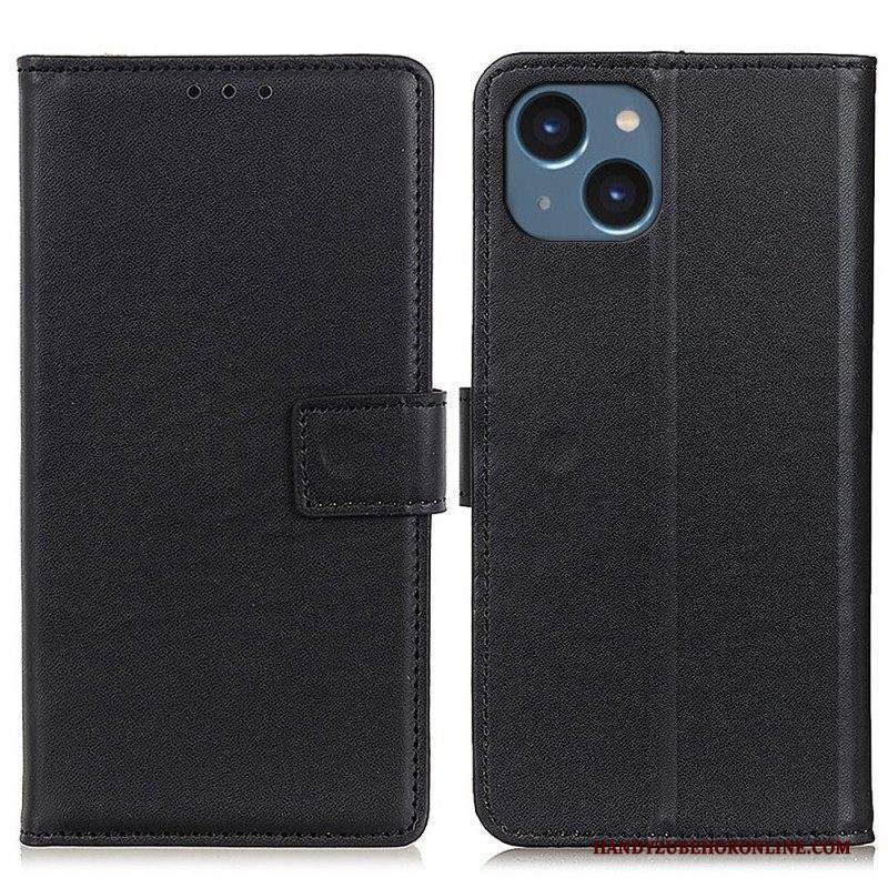 Custodia in pelle iPhone 14 Plus Semplice Effetto Pelle