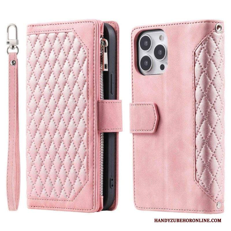 Custodia in pelle iPhone 14 Plus Stile Trapuntato