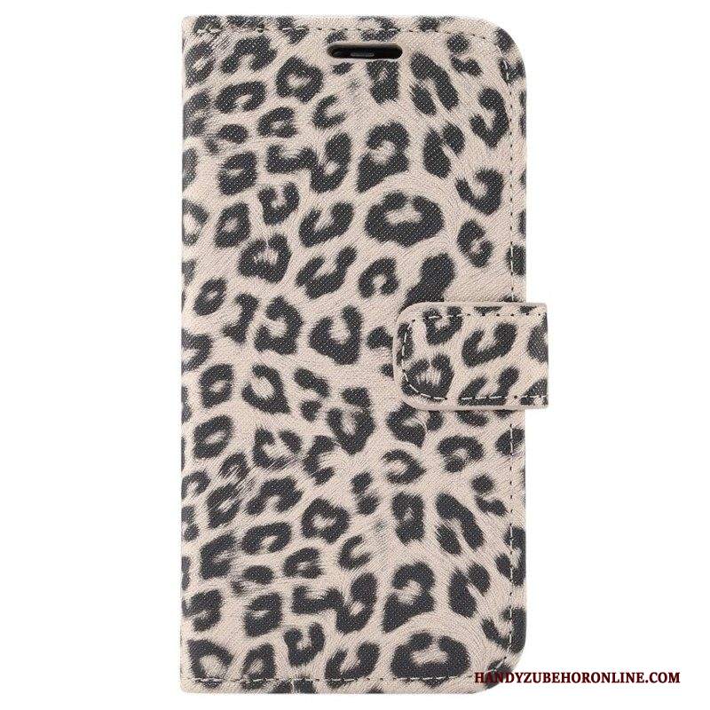 Custodia in pelle iPhone 14 Pro Leopardo