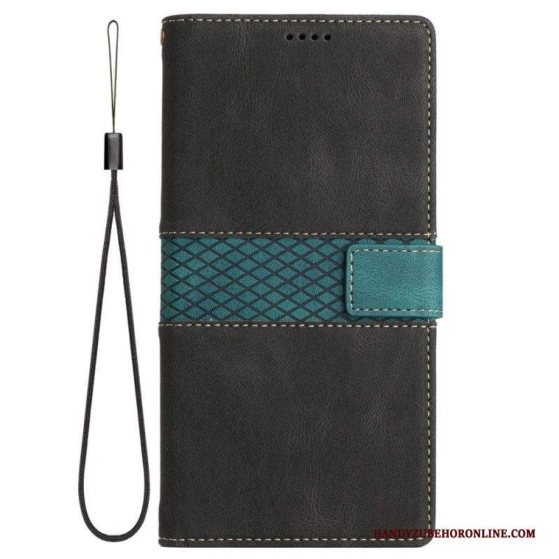Custodia in pelle iPhone 14 Pro Max Fregio Con Cinturino