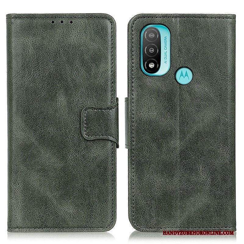 Folio Cover Moto E40 / E30 / E20 Chiusura Reversibile Effetto Pelle