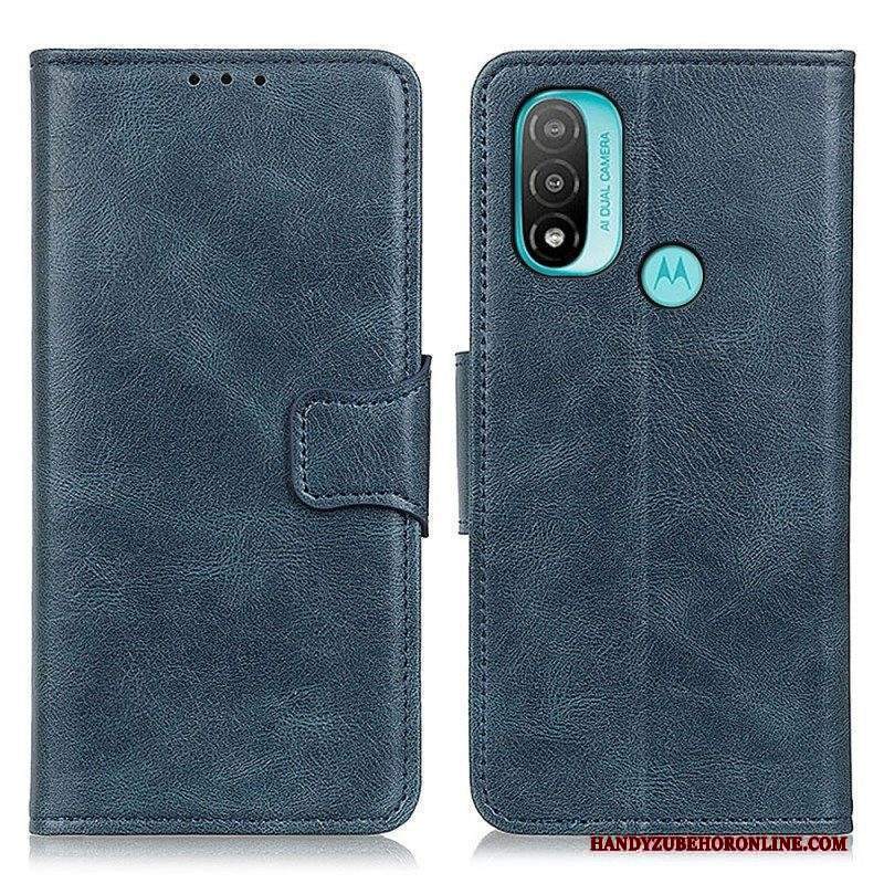 Folio Cover Moto E40 / E30 / E20 Chiusura Reversibile Effetto Pelle