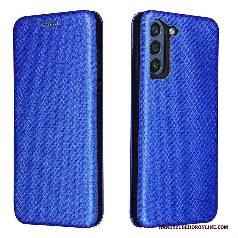 Folio Cover Samsung Galaxy S21 FE Custodia in pelle Fibra Di Carbonio