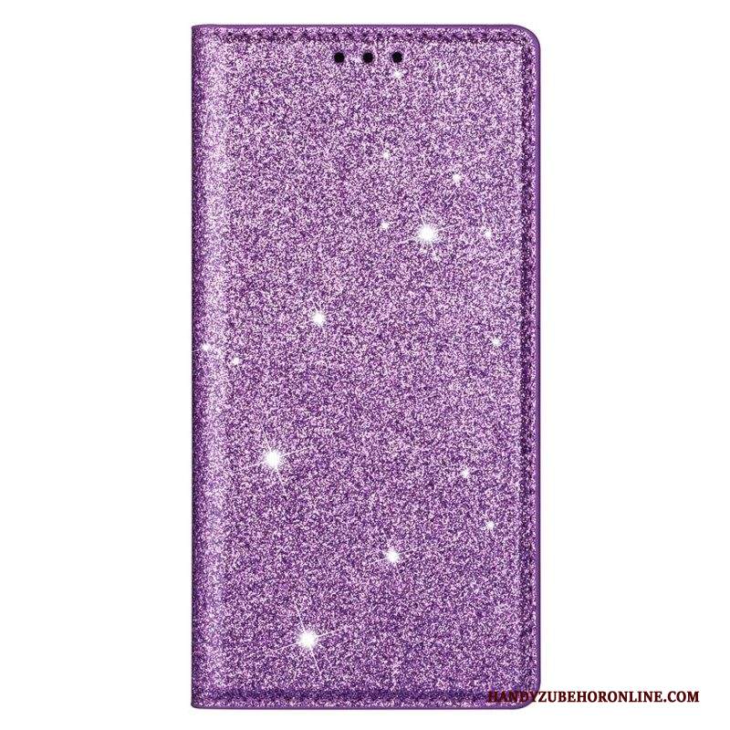Folio Cover Samsung Galaxy S22 Ultra 5G Custodia in pelle Stile Paillettes