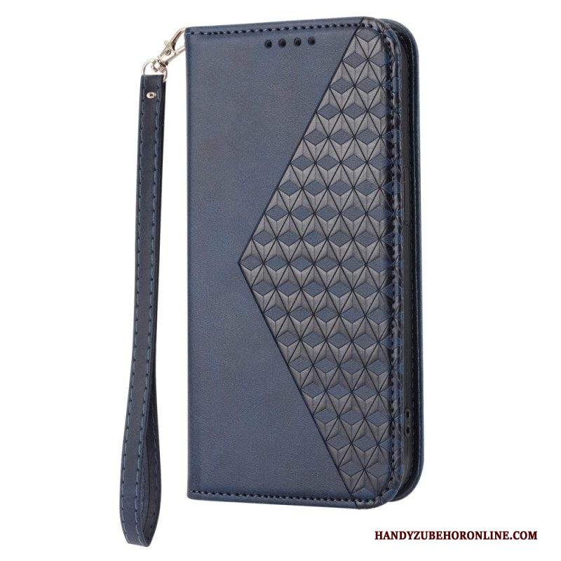 Folio Cover Samsung Galaxy S23 5G Custodia in pelle Modello 3d Strappy