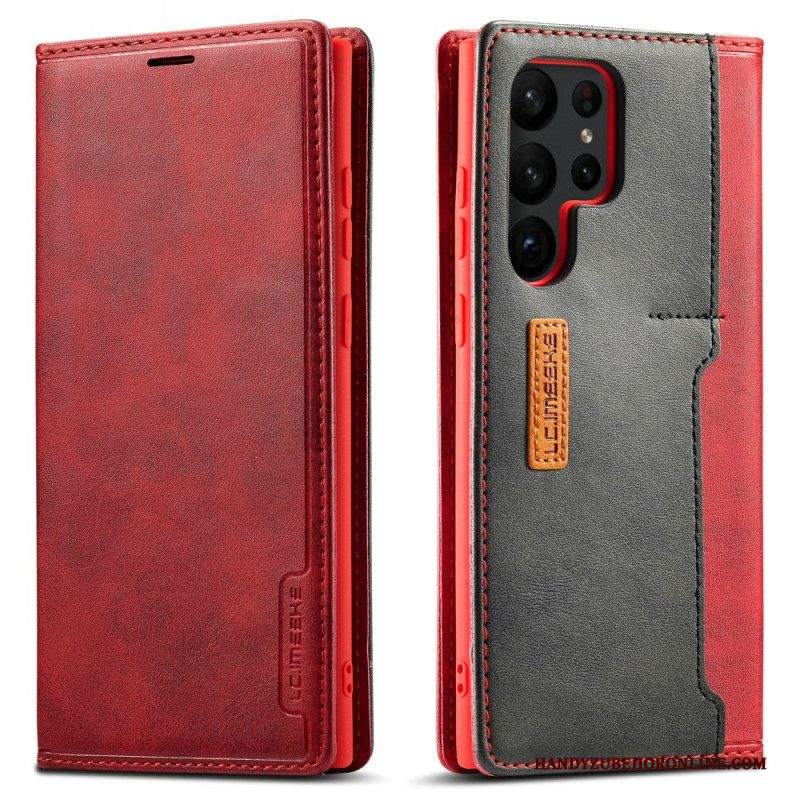 Folio Cover Samsung Galaxy S23 Ultra 5G Custodia in pelle Lc.imeeke Porta Carte Posteriore