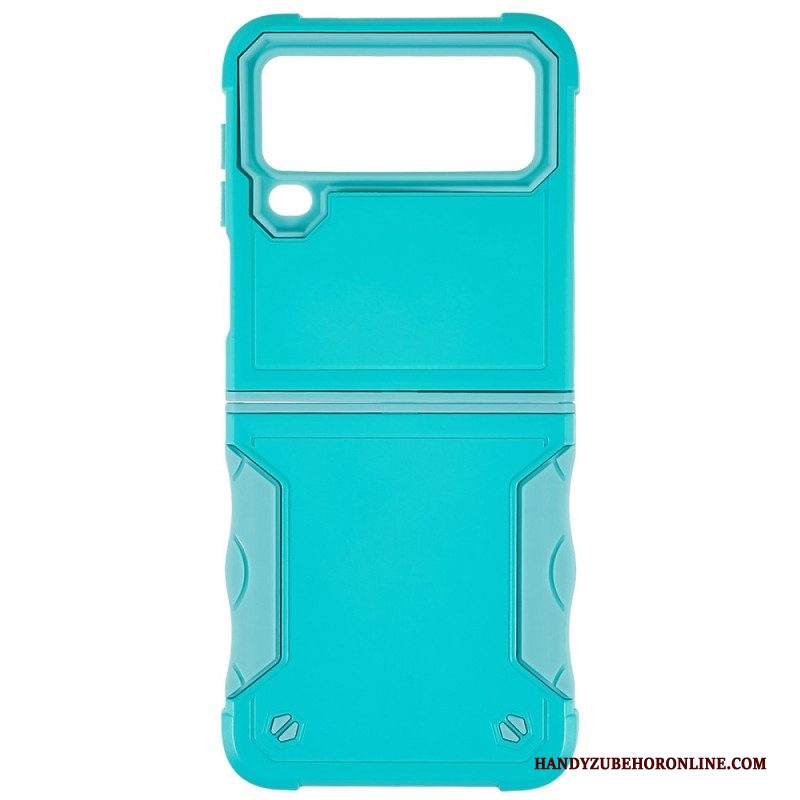 Folio Cover Samsung Galaxy Z Flip 4 Custodia in pelle Pulsante Ibrido
