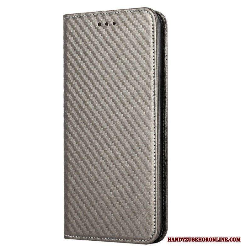 Folio Cover Xiaomi 12T / 12T Pro Custodia in pelle Fibra Di Carbonio Con Cordino