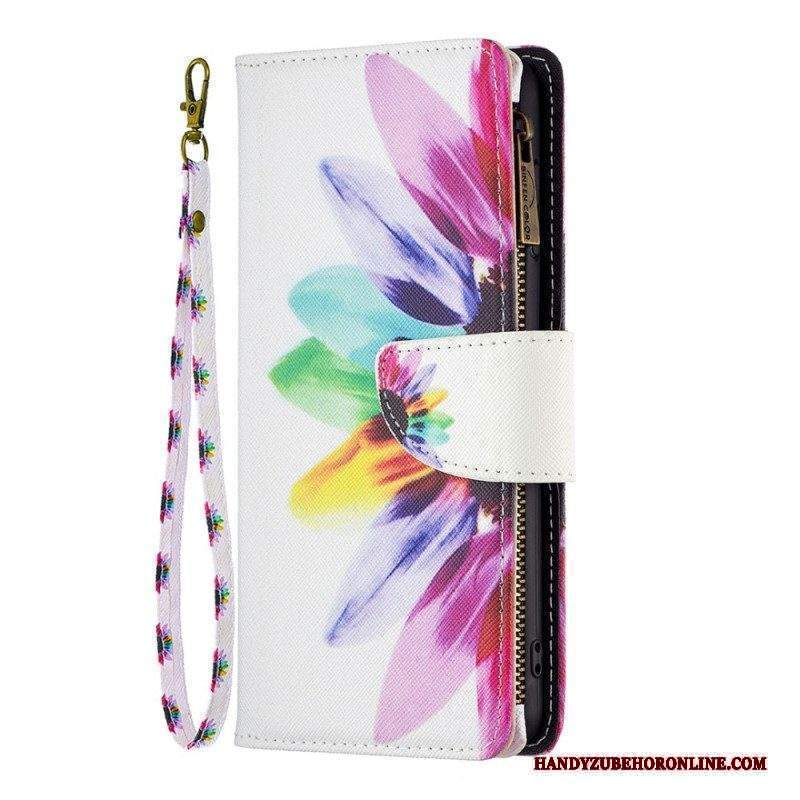 Folio Cover Xiaomi 12T / 12T Pro Tasca Con Zip A Fiore