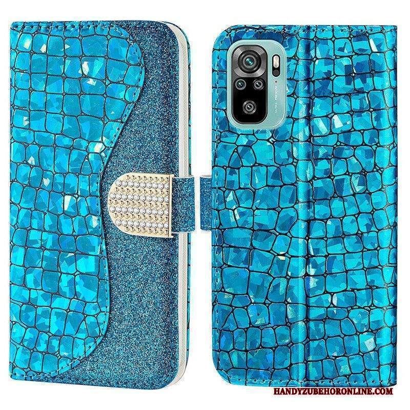 Folio Cover Xiaomi Redmi Note 10 / 10S Diamanti Coccodrillo