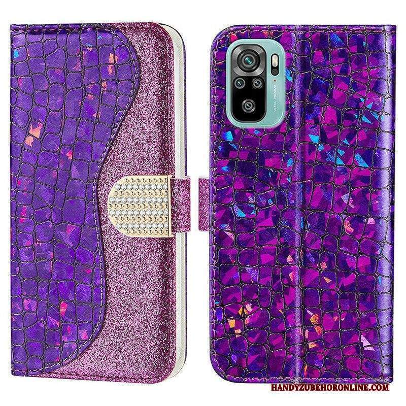Folio Cover Xiaomi Redmi Note 10 / 10S Diamanti Coccodrillo