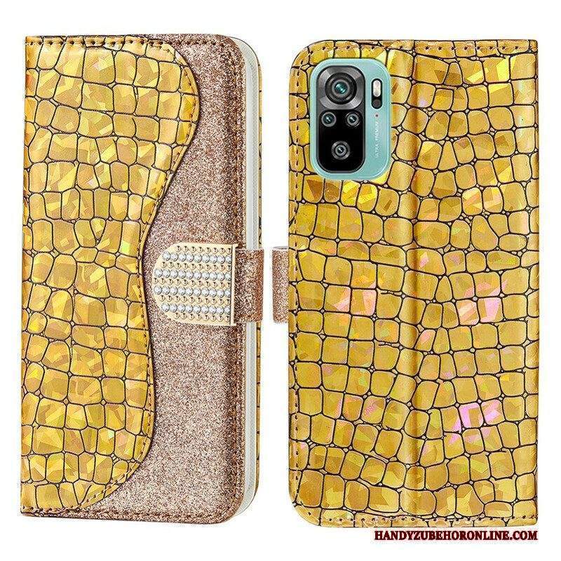 Folio Cover Xiaomi Redmi Note 10 / 10S Diamanti Coccodrillo