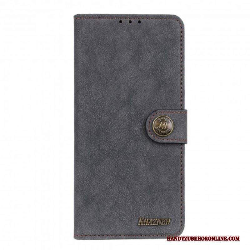 Folio Cover Xiaomi Redmi Note 10 / 10S Khazneh Crosta Di Cuoio Retrò