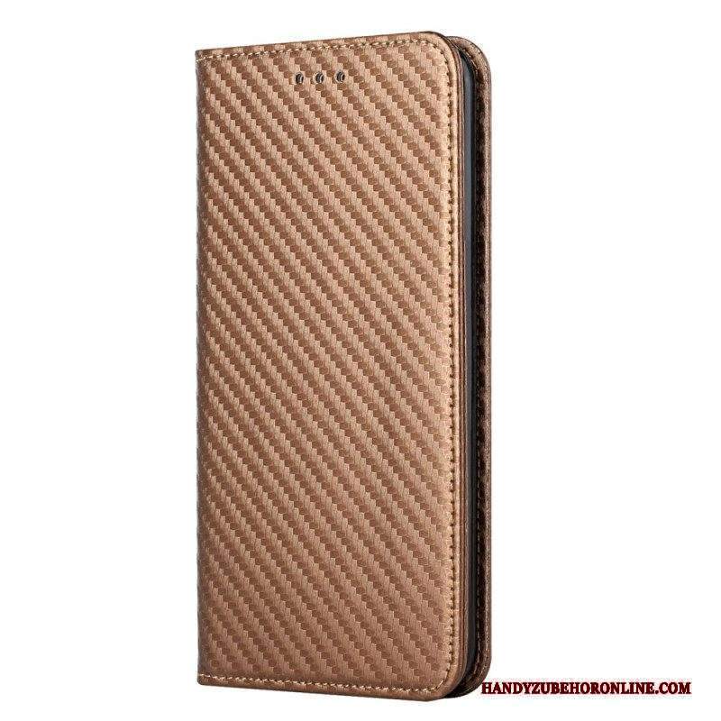 Folio Cover Xiaomi Redmi Note 10 Pro Custodia in pelle Cinturino In Fibra Di Carbonio