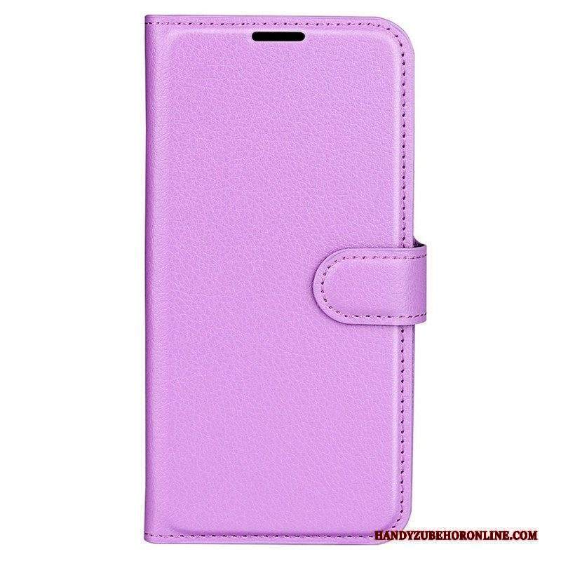 Folio Cover Xiaomi Redmi Note 12 5G Classico Effetto Pelle Litchi