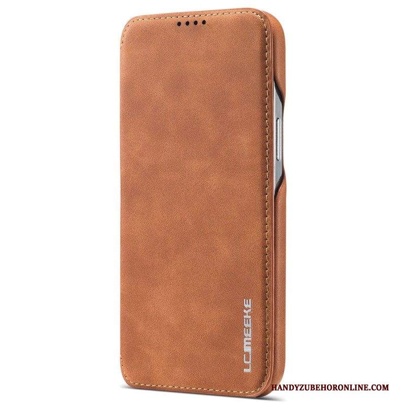 Folio Cover iPhone 14 Custodia in pelle Lc.imeeke Effetto Pelle