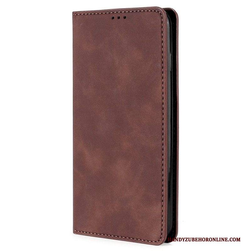 Folio Cover iPhone 14 Custodia in pelle Tocco Di Pelle