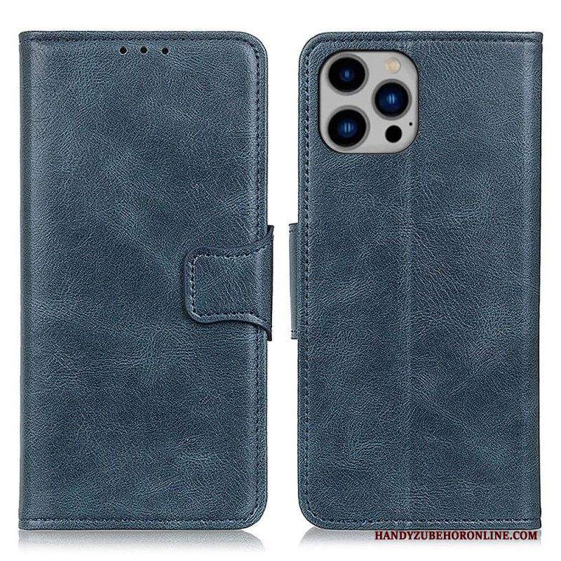 Folio Cover iPhone 14 Plus Chiusura Reversibile Effetto Pelle