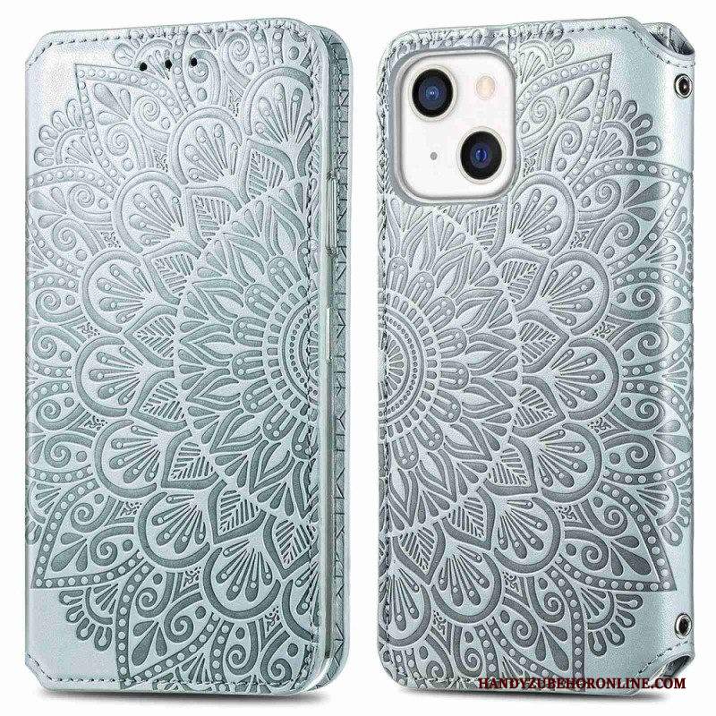 Folio Cover iPhone 14 Plus Custodia in pelle Mandala