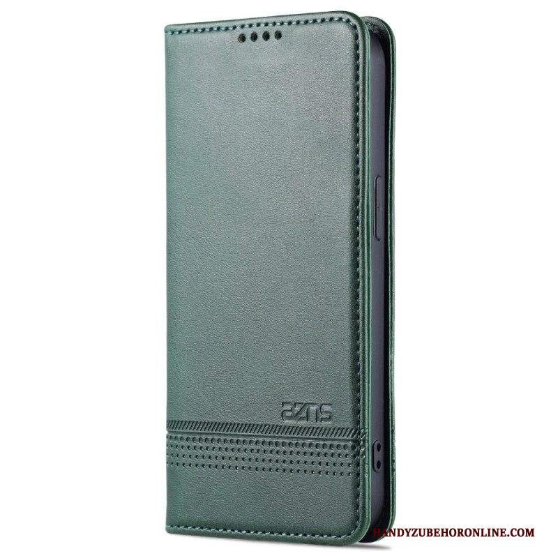 Folio Cover iPhone 15 Plus Custodia in pelle Effetto Cui Azns