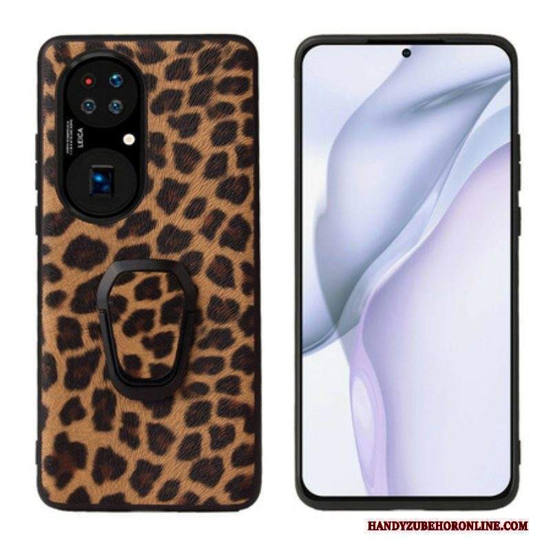 Cover Huawei P50 Pro Supporto Per Anello Stile Leopardo
