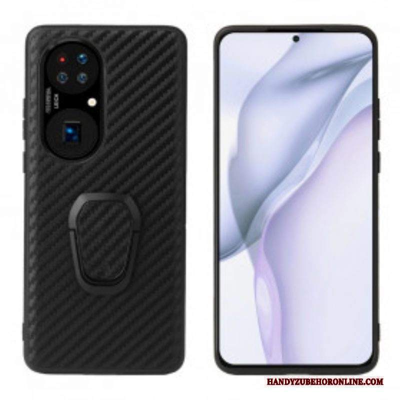 Cover Huawei P50 Supporto Anello In Fibra Di Carbonio